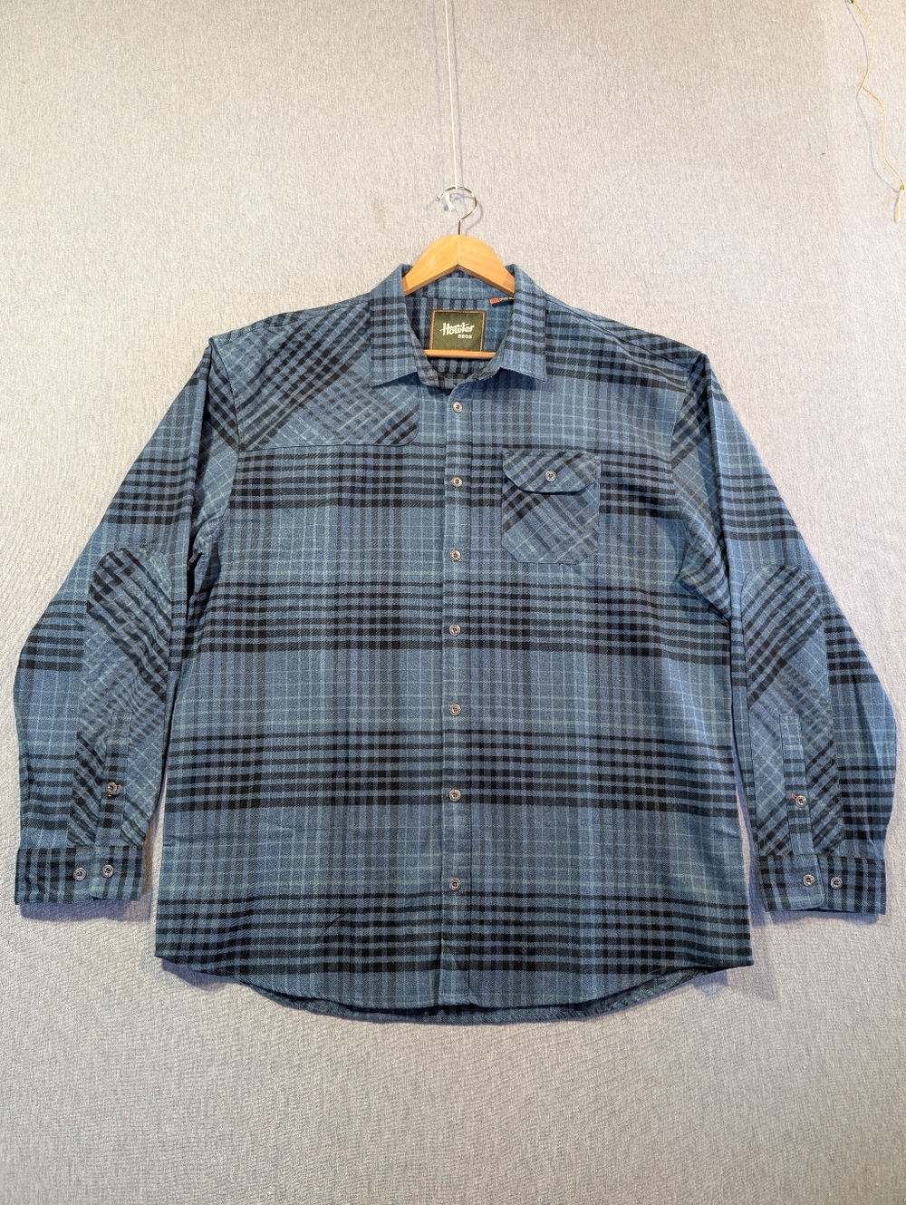 Howler Bros Flannel Plaid Shirt Men's XXL Blue Black